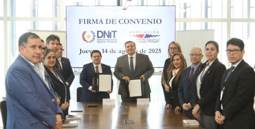 DNIT y ASOBAN firman convenio para combatir la evasión, fortalecer la formalización y consolidar la inclusión financiera en Paraguay